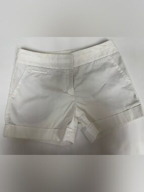 Express White Cotton Stretch Twill Chino Cuffed Shorts